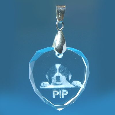 2D Crystal Photo Heart Pendant
