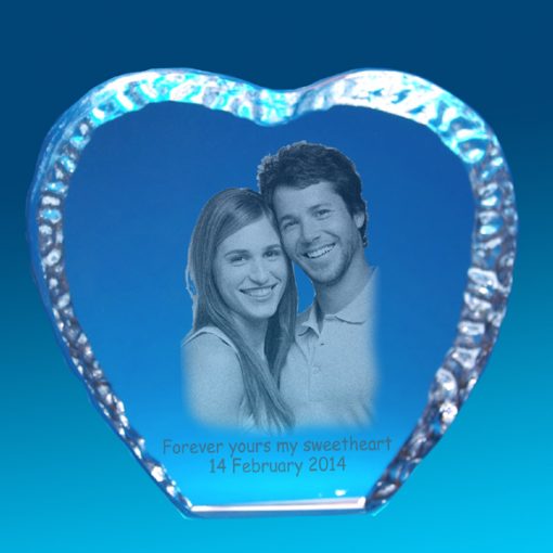 2D Crystal Shimmering Big Heart 110 X 110 X 20