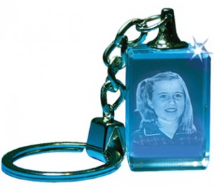 3D Crystal School Keyring